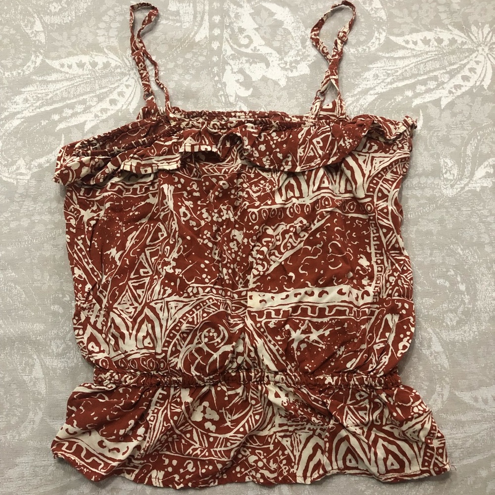 I LOVE H81 ruffled cami women’s M rust and cream